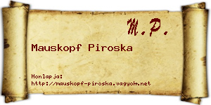 Mauskopf Piroska névjegykártya